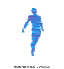 Business, freedom or happiness concept. 3d model of man. Human body model. Vector illustration.