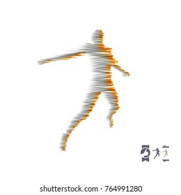 Business, freedom or happiness concept. 3d model of man. Human body model. Vector illustration.