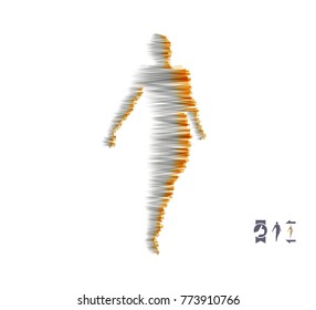 Business, freedom or happiness concept. 3d model of man. Human body model. Vector illustration.