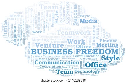 Business Freedom word cloud. Collage made with text only.