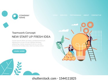 Business fresh idea start up concept. Vector flat cartoon graphic design illustration 