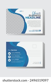Business friendly and contemporary postcard template inventive, Marketing agency postcard template, marketing postcard, postcard flyer vector Template