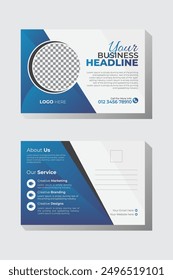 Business friendly and contemporary postcard template inventive, Marketing agency postcard template, marketing postcard, postcard flyer vector Template