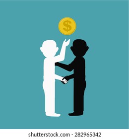 business and friendship relationship over color background