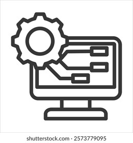 Business Function Outline Icon Vector Illustration