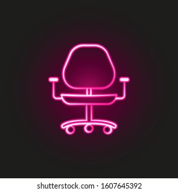 business, furniture, office chair hand drawn neon style icon. Simple thin line, outline vector of business icons for ui and ux, website or mobile application