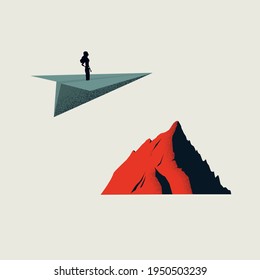 Business future and career opportunity vector concept. Symbol of ambition, motivation. Minimal eps10 illustration.