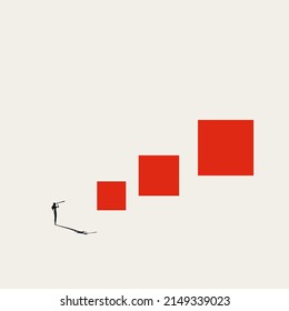 Business future plan and growth vector concept. Symbol of strategy, ambition, challenge. Minimal design eps10 illustration