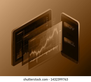Business futuristic financial trading chart. Concept digital stock Market Trading. Abstract background technology business diagram. Web color banner uptrend line graph chart stock numbers market arrow