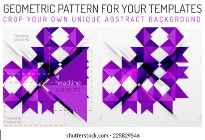 Business futuristic triangle composition - modern layout. You can crop your own place for unique background
