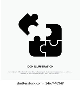Business, Game, Logic, Puzzle, Square solid Glyph Icon vector. Vector Icon Template background