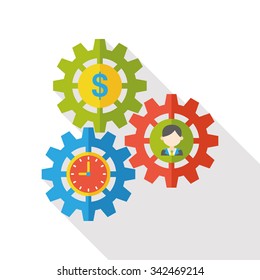 business gear flat icon