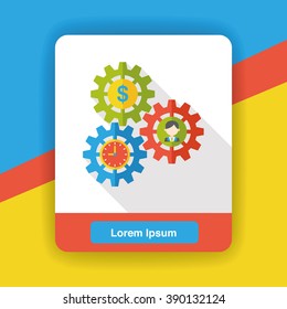 business gear flat icon