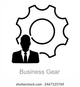 Business Gear y concepto de icono de engranaje