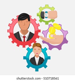 Business Gear Lifestyle Work Template Vector