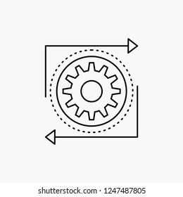 Business, gear, management, operation, process Line Icon. Vector isolated illustration