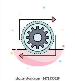 Business, gear, management, operation, process Flat Color Icon Vector