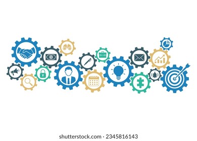 Business gear mechanism concept. Business process.