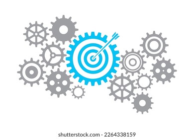 Business gear mechanism concept. business target.