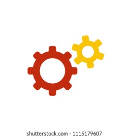 business gear process flat icon use for web ui - ux asset, pictogram, presentation, infographic