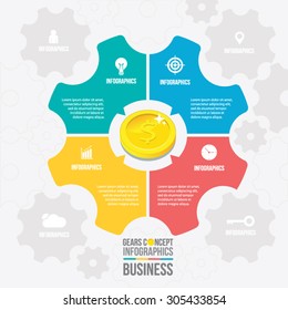 Business Gears Concept Infographics Stock Vector (Royalty Free ...