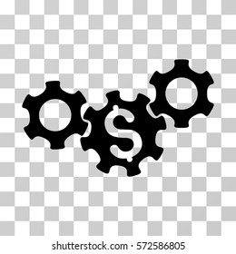Business Gears icon. Vector illustration style is flat iconic symbol, black color, transparent background. Designed for web and software interfaces.