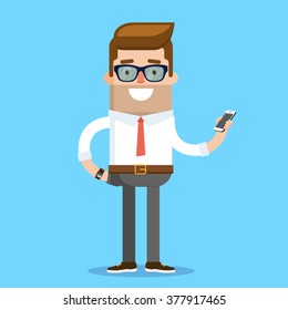 Business Geek Character Design. Vektorgrafik