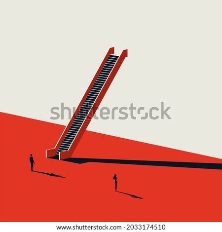 Business gender inequality and discrimination vector concept. Symbol of unfair, unequal treatment. Minimal eps10 illustration.