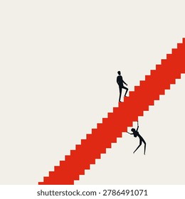 Business gender inequality vector concept. Symbol of career obstacle, glass ceiling, unfair advantage discrimination bias. Minimal design eps10 illustration.