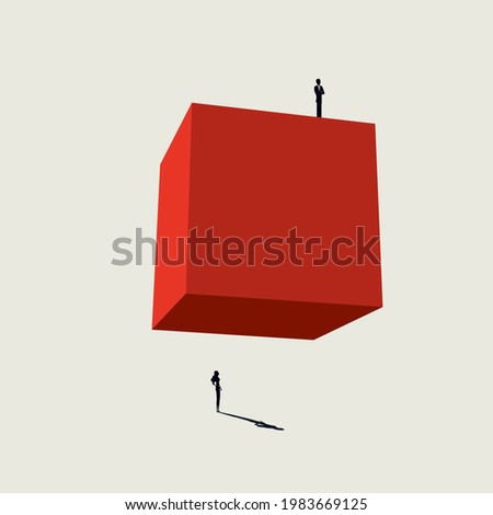 Business gender inequality vector concept. Symbol of unequal, unfair treatment, discrimination. Minimal eps10 illustration.