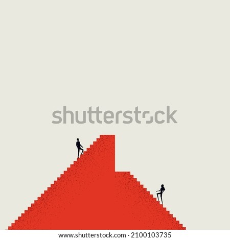 Business gender inequality vector concept. Symbol of discrimination, injustice. Minimal design eps10 illustration.