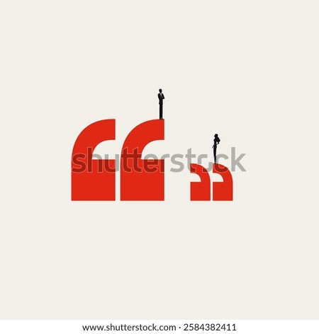 Business gender inequality vector concept. Symbol of unequal opportunity, corporate culture, career. Minimal design eps10 illustration.