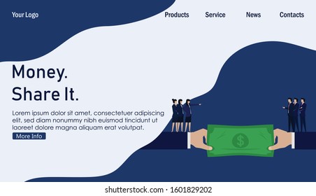 Business gender issues pull money between male and female. Business Landing Page Template.