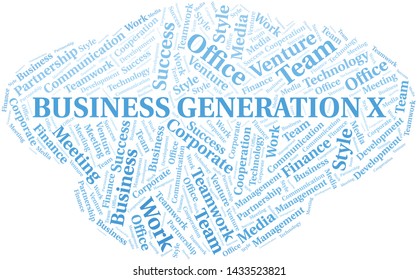 Business Generation X Word Cloud. Collage Made With Text Only.