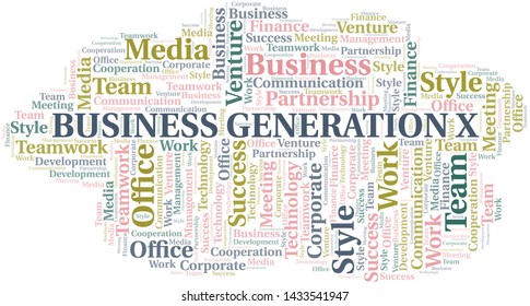 Business Generation X Word Cloud. Collage Made With Text Only.