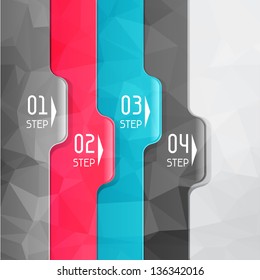 Business geometric background. Paper numbered banners.