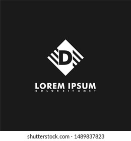 business geometric D logotype design concept. abstract logo letter for company and construction.