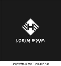 business geometric H logotype design concept. abstract logo letter for company and construction.