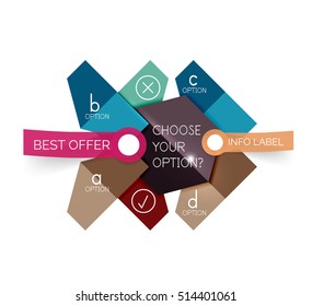 Business geometric infographic banner templates. Vector text and option presentation templates