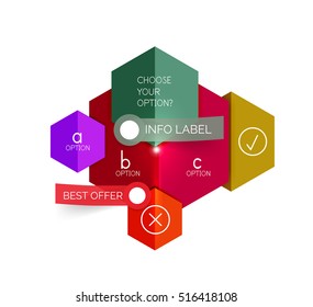 Business geometric infographic banner templates. Vector text and option presentation templates