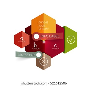 Business geometric infographic banner templates. Vector text and option presentation templates