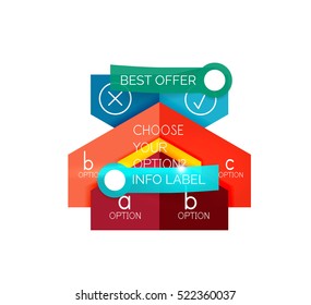 Business geometric infographic banner templates. Vector text and option presentation templates