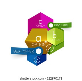 Business geometric infographic banner templates. Vector text and option presentation templates