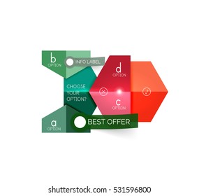Business geometric infographic banner templates. Vector text and option presentation templates