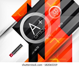 Business geometric infographic poster. Paper geometric shapes with options and space for text. Can be used for web banners, printed materials, business presentations