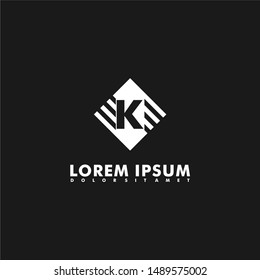 business geometric K logotype design concept. abstract logo letter for company and construction.