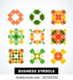 Business geometric shape symbols. Computer icon set for business, technology, presentation, layout template, mobile