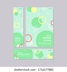 Business geometry banner design set
