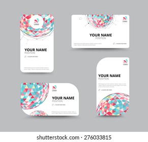 Business geometry low polygon on white background. business card template. vector illustration