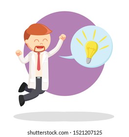 business gets a bright idea vector illustration